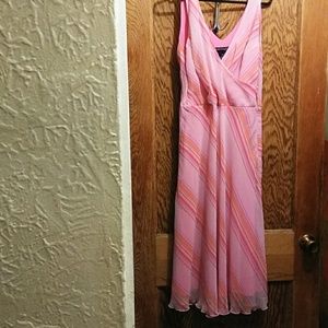Jonathan Martin Sheer Pink Striped Dress